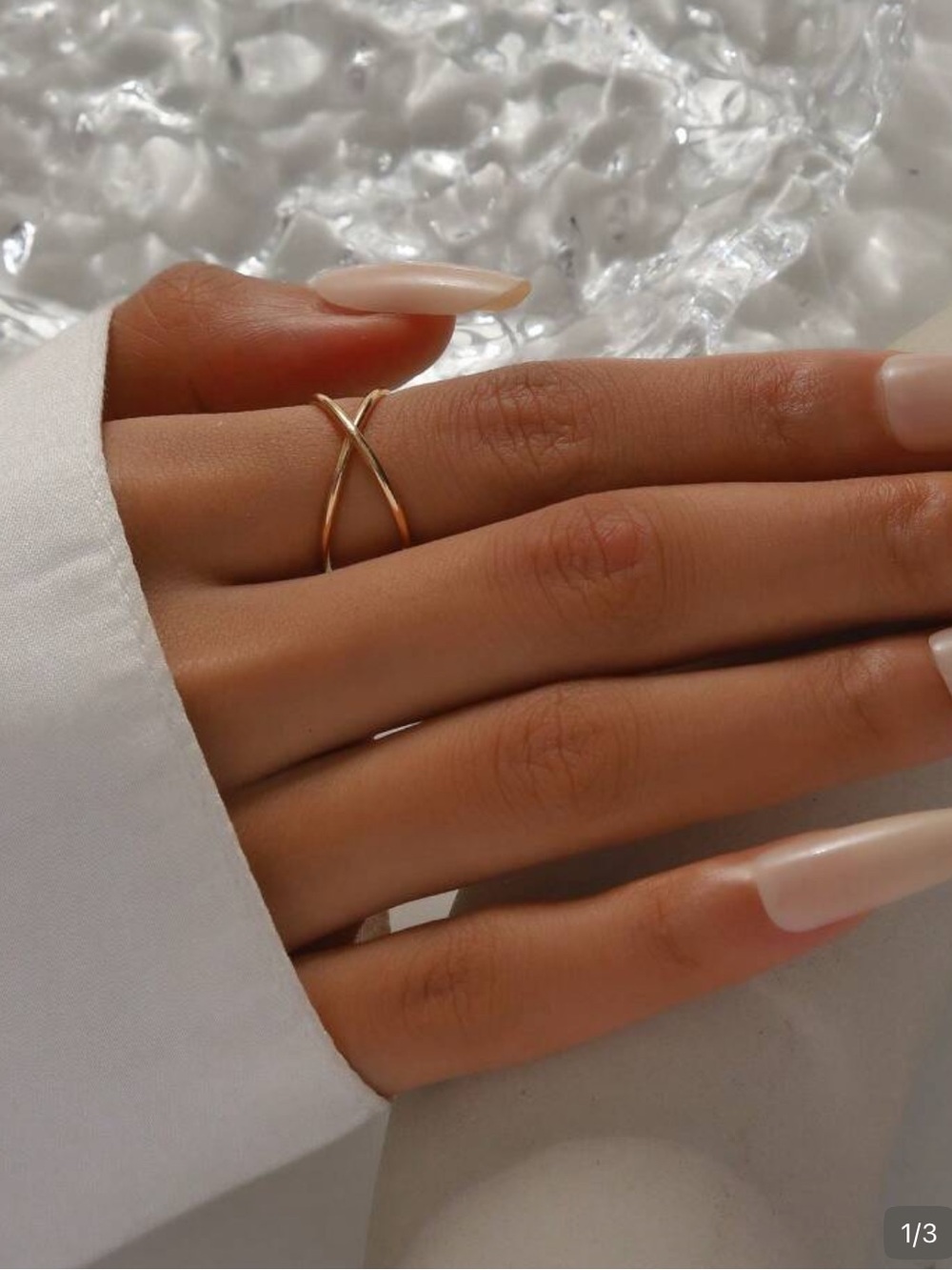 Minimalist criss cross X ring stack inlaid gold jewelry rare viral Bohemian
